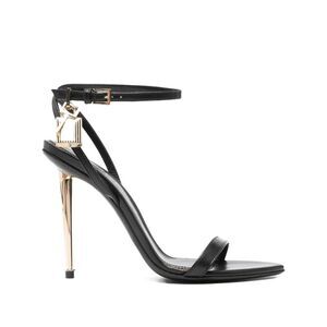 Tom Ford Women Shiny Leather Padlock Pointy Naked Sandals